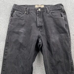 Wrangler Jeans Mens 34x34 Black Authentic Relaxed Fit Straight Leg Workwear